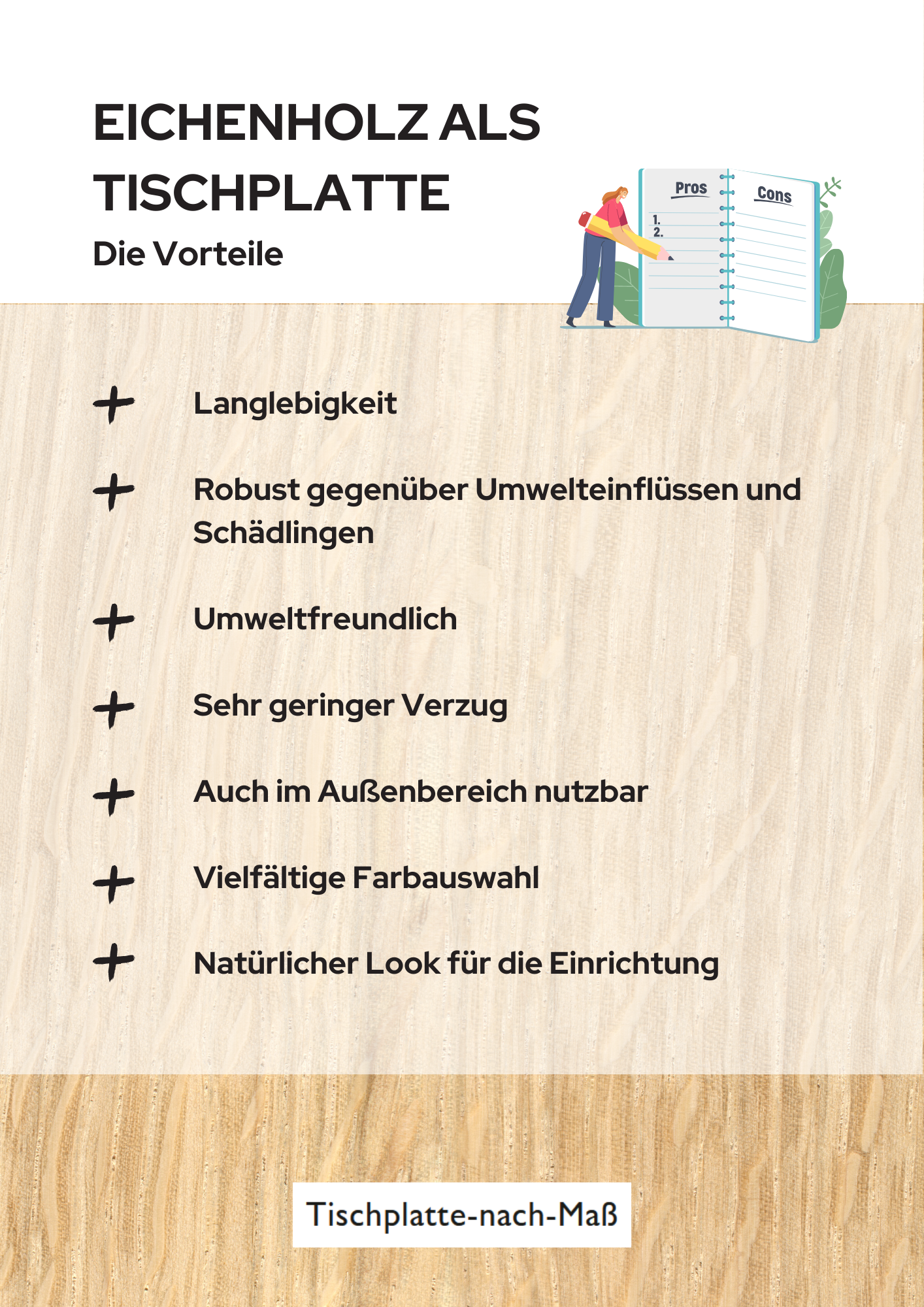 Vorteile des Eichenholzes als Tischplatte